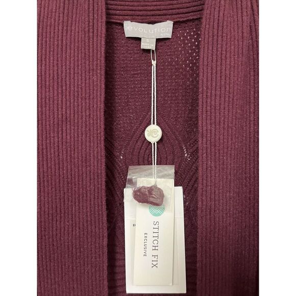 NWT Evolution Cyrus Cardigan S Open Front Merlot Stitch Fix Super Soft Career - Picture 2 of 4